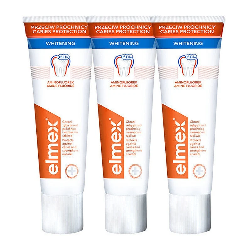 Elmex Dentifricio Sbiancante Protezione Carie 3 x 75 ml — Dentifricio