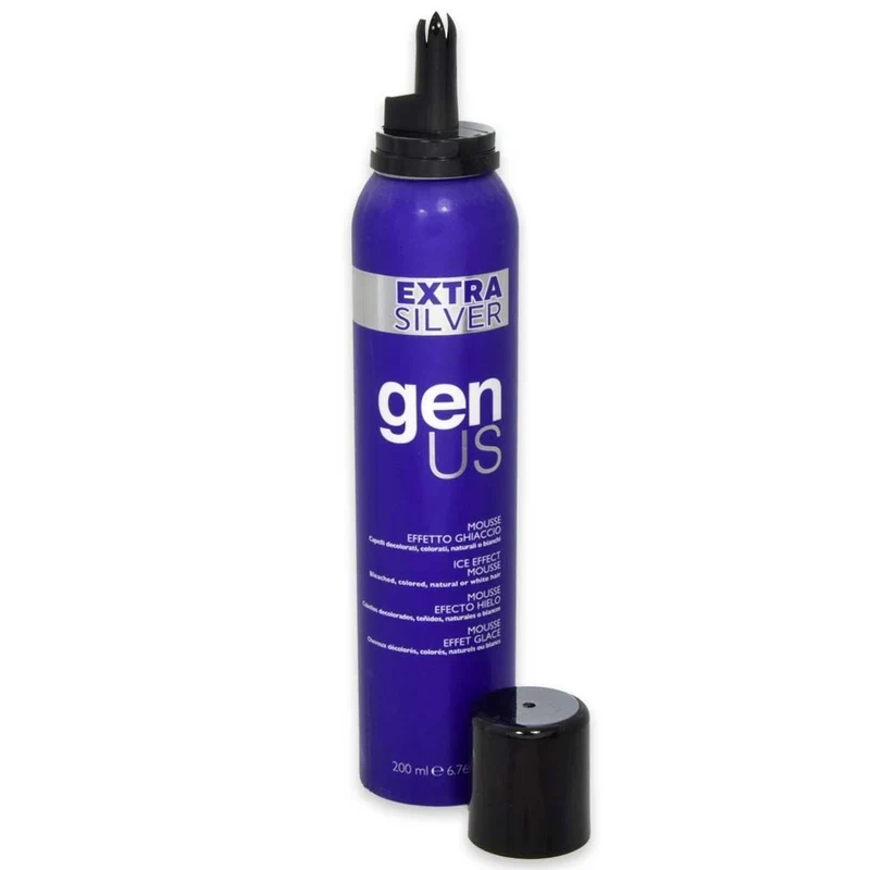 Genus Mousse Extra Silver Effetto Ghiaccio 200 ml — Mousse capelli