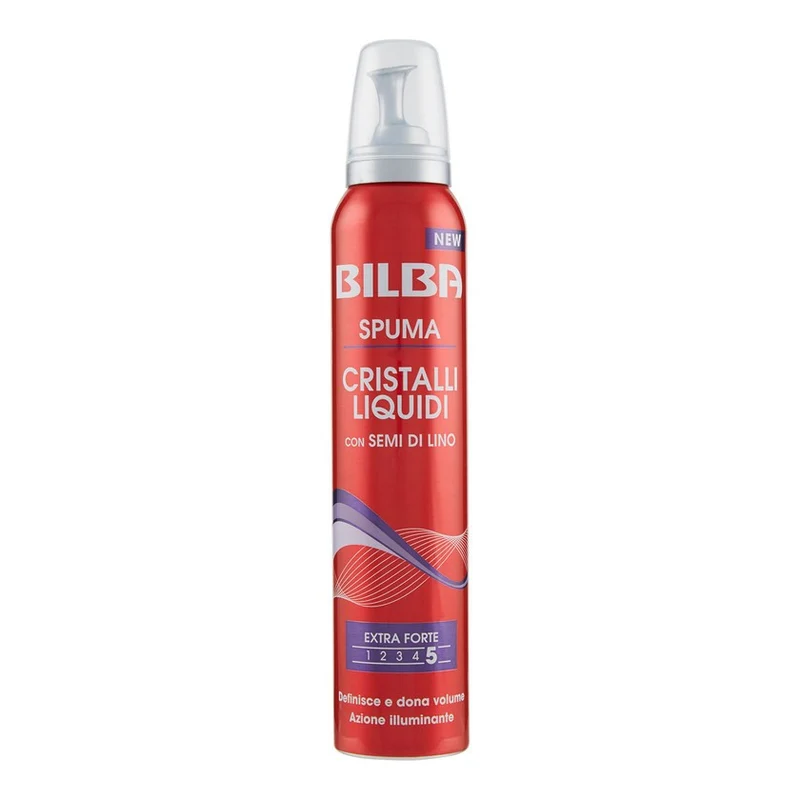 Bilba Spuma Semi Di Lino E Cristalli Liquidi Tenuta Extra Forte 200 ml — Spuma capelli