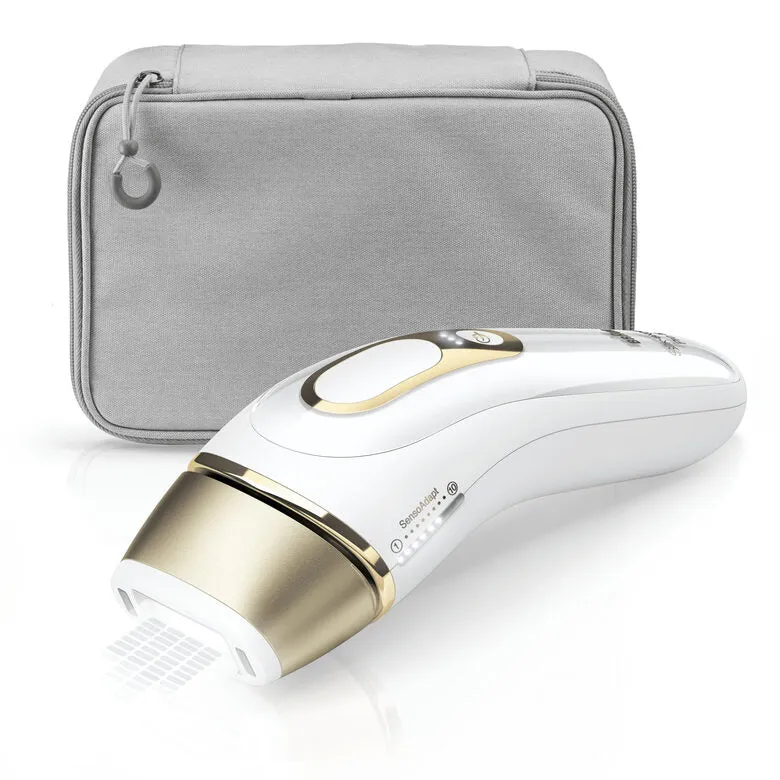 Braun Silk-expert Pro 5 PL5014 Epilatore Luce Pulsata, Bianco/Oro, Corpo E Viso Con Rasoio Venus Smooth E Custodia Esclusiva