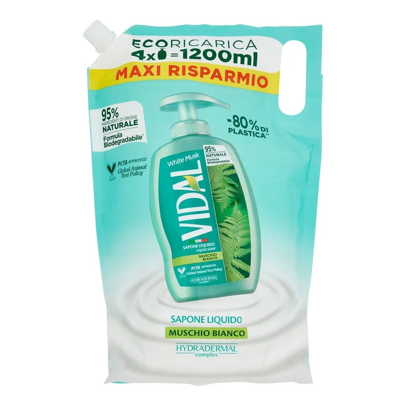 Vidal Sapone Liquido Ecoricarica White Musk 1200 ml — Sapone liquido