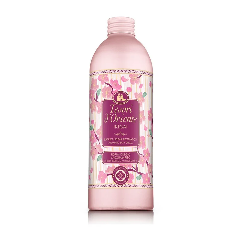 Tesori d'oriente Bagnocrema Aromatico Ikigai Fiori Di Ciliegio E Acqua Di Riso 500 ml — Bagnoschiuma