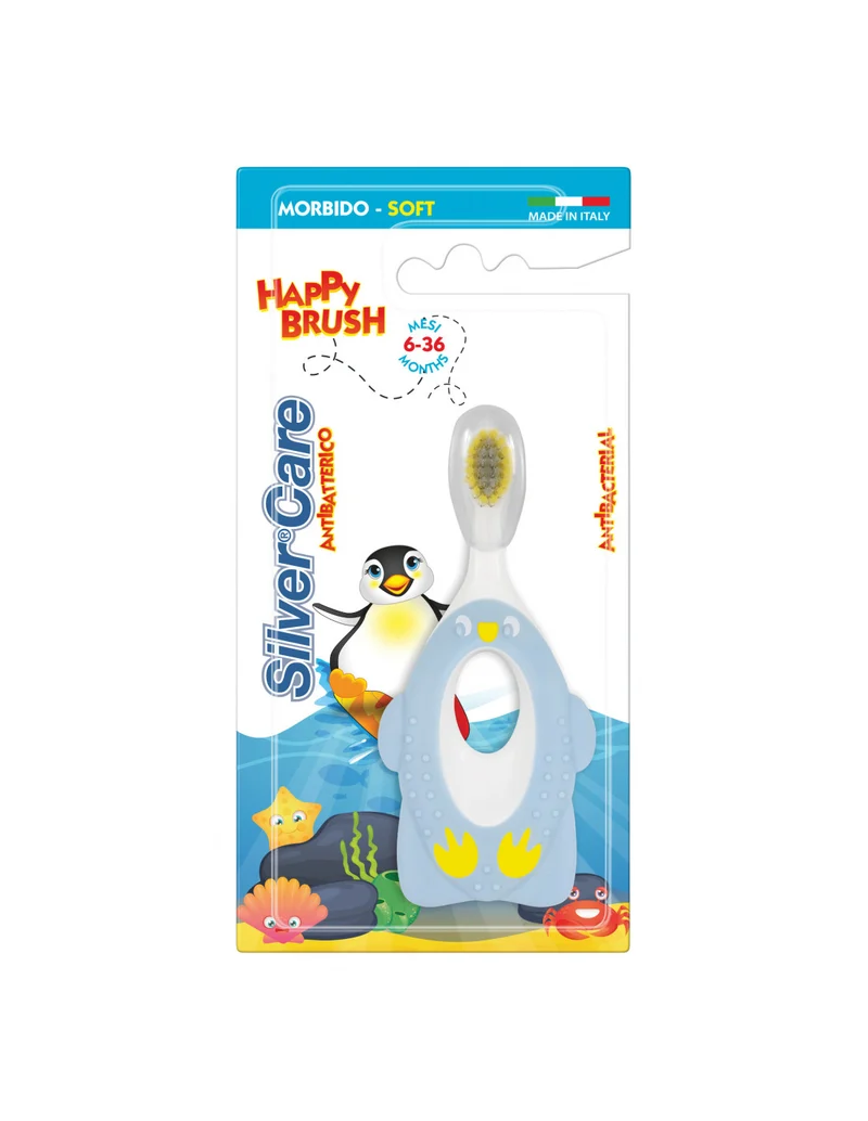 Silver Care Spazzolino Happy Brush 6-36 Mesi Colori Casuali — Spazzolino da denti bambino