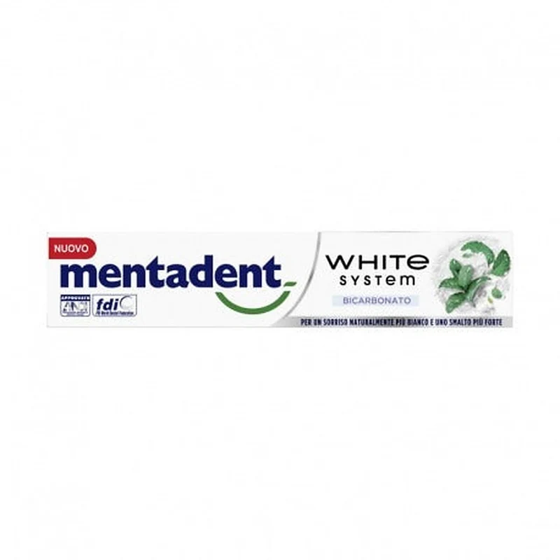 Mentadent Dentifricio White System Bicarbonato 75 ml — Dentifricio